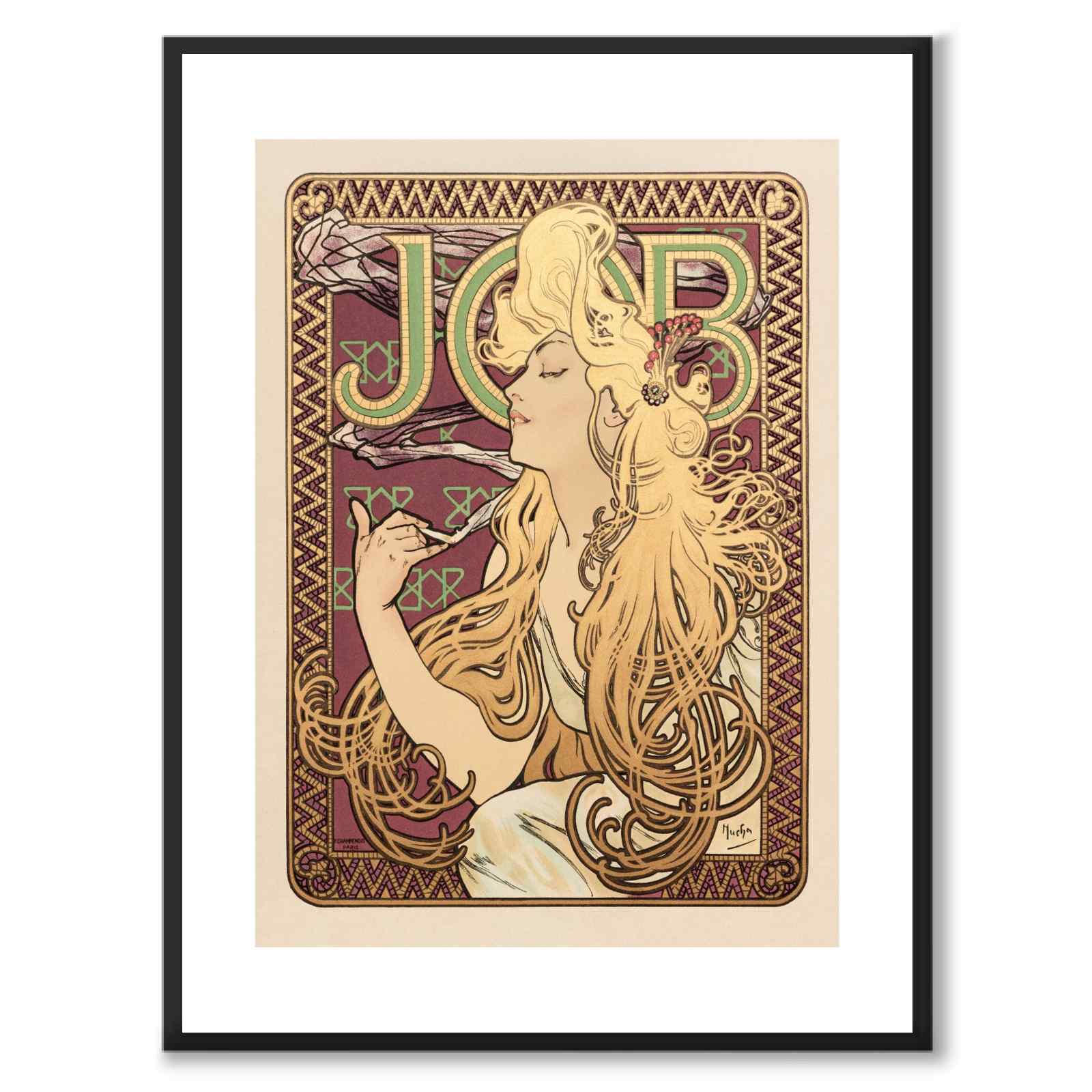 Job as a vintage illustration and poster from Historly – with white border and without title