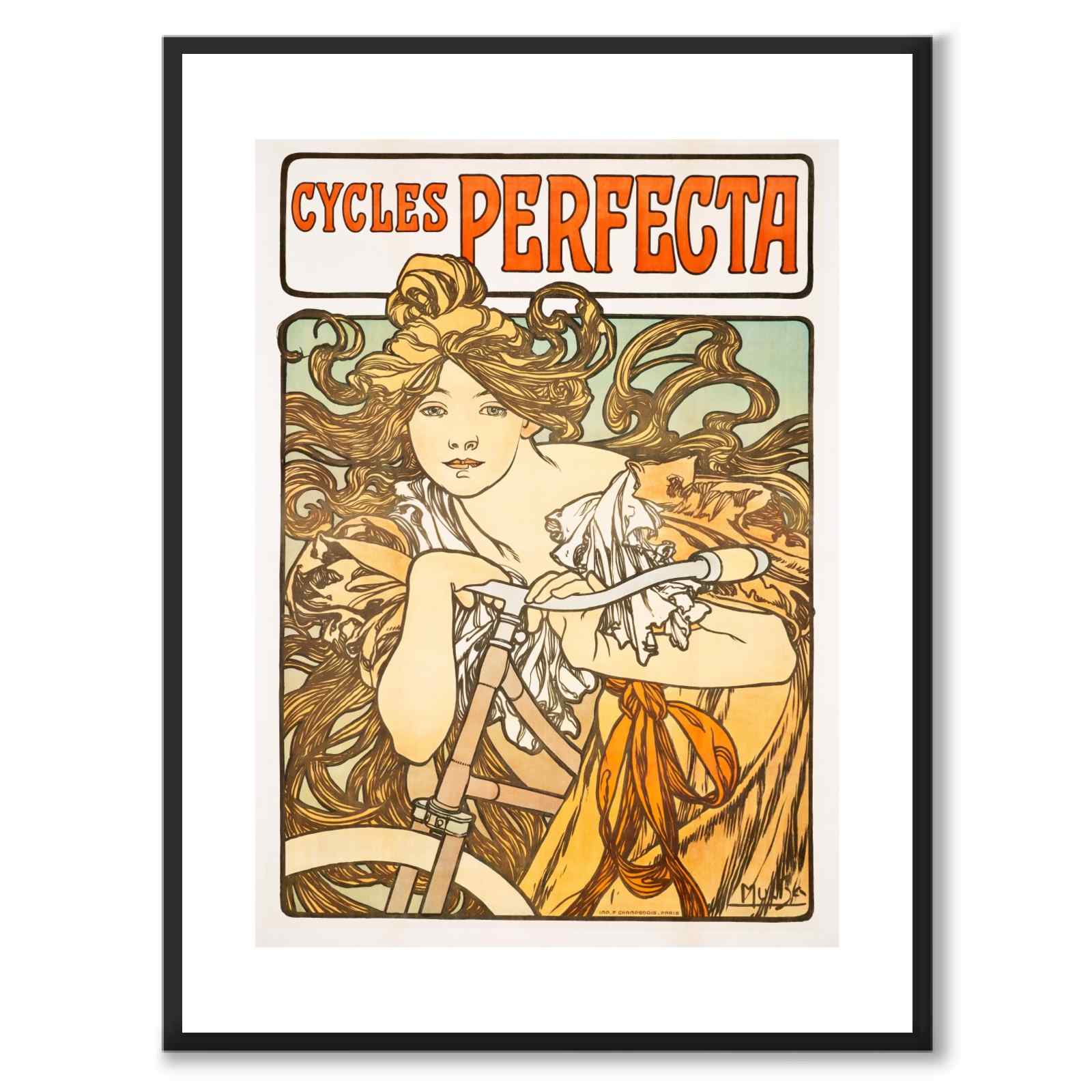 Cycles Perfecta as a vintage illustration and poster from Historly – with white border, without title
