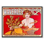 Waverly Cycles as a vintage illustration and poster from Historly – full image without white border