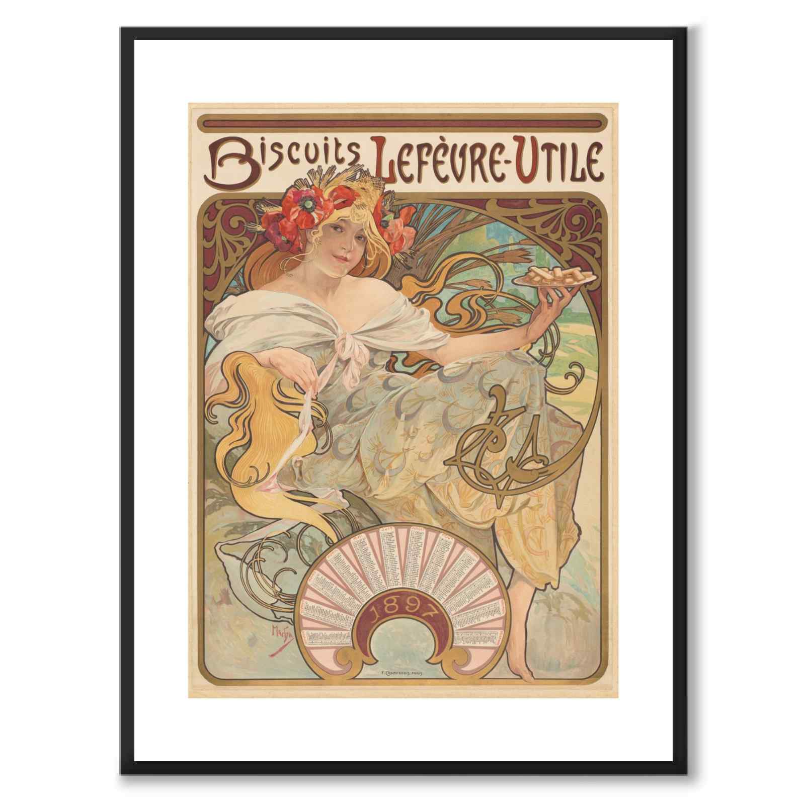 Biscuits lefevre utile as a vintage illustration and poster from Historly – with white border without title