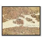 Stockholm 1870 as a historic map and poster from Historly – full image without white border