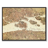 Stockholm 1870 as a historic map and poster from Historly – full image without white border