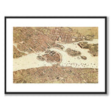 Stockholm 1870 as a historic map and poster from Historly – with white border and without title