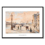 Vasabron and Strömbadet 1891 as an art poster from Historly – with white border and title
