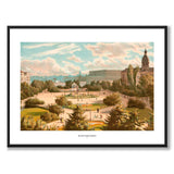Kungsträdgården 1880 as an art poster from Historly – with white border and title