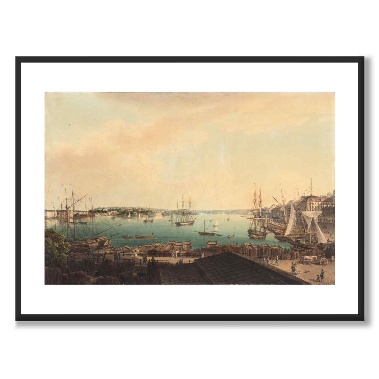 View from Slussen 1840 as an art poster from Historly – with white border without title