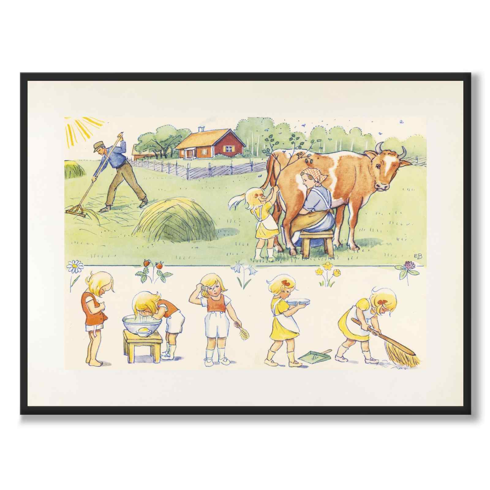 Duktiga Annika as a poster for a children's room from Historly – full image without white border