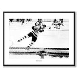 Börje Salming as a historic photograph and poster from Historly – with white border and title