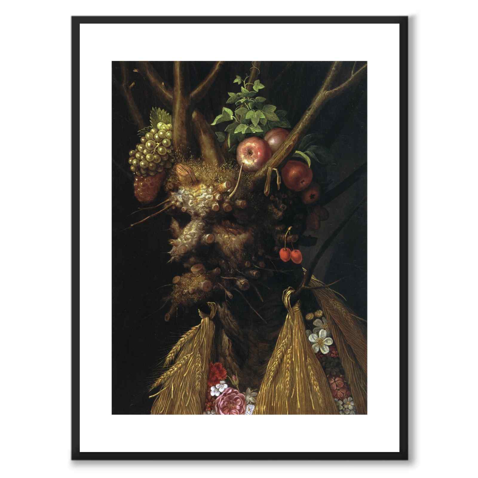 Four seasons as an art poster from Historly – with white border without title
