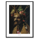 Four seasons as an art poster from Historly – with white border and title