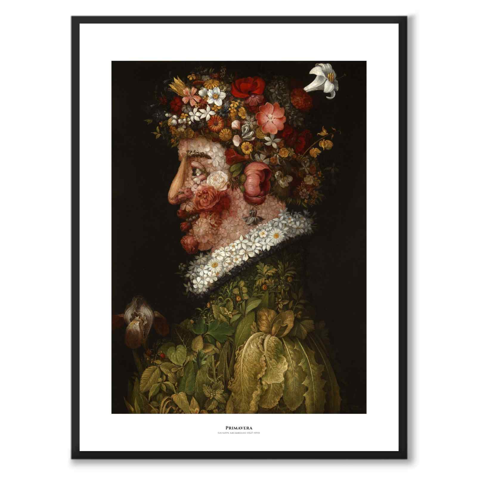 Primavera som konstposter från Historly – med vit kant och titel