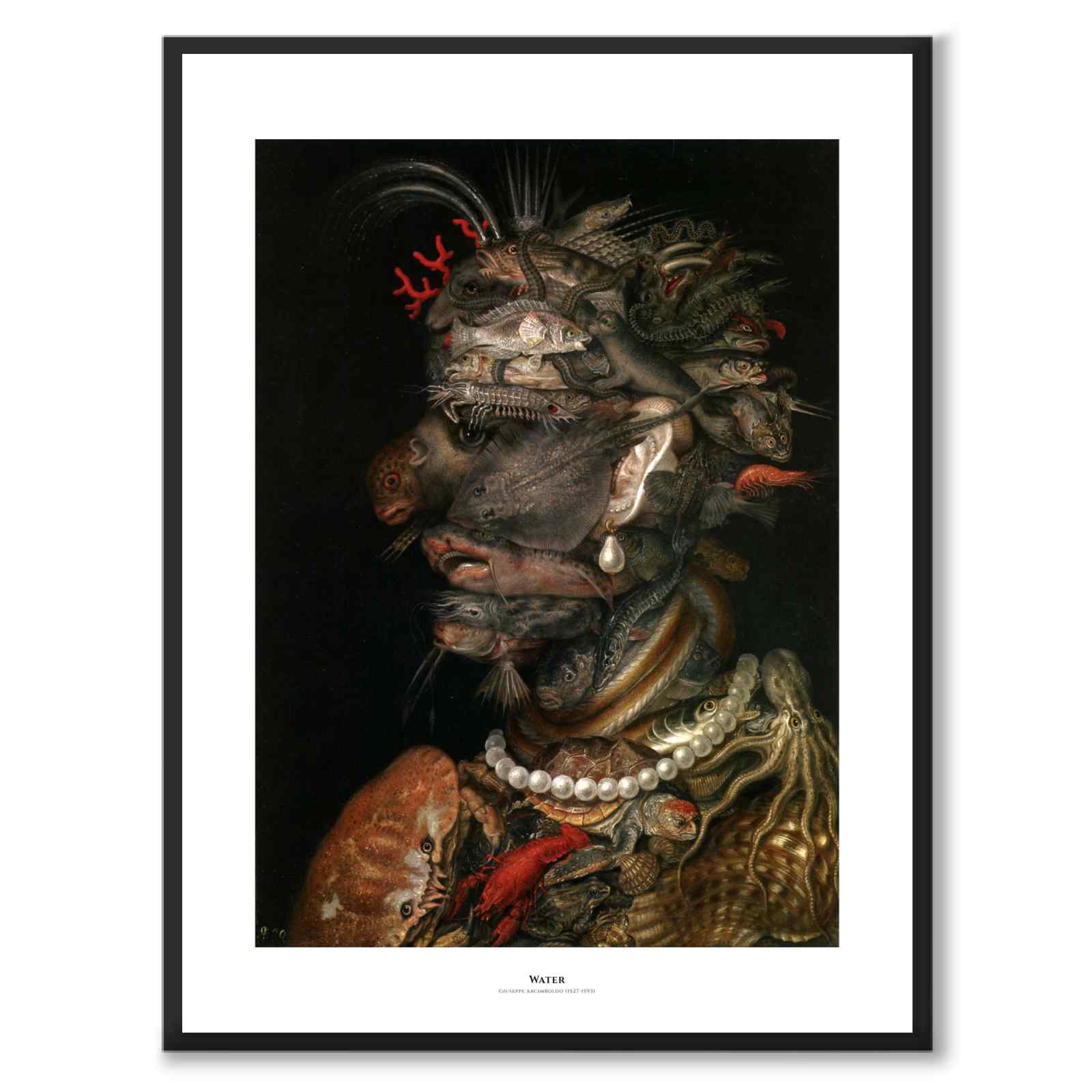 Water as art prints from Historly – with white border and title