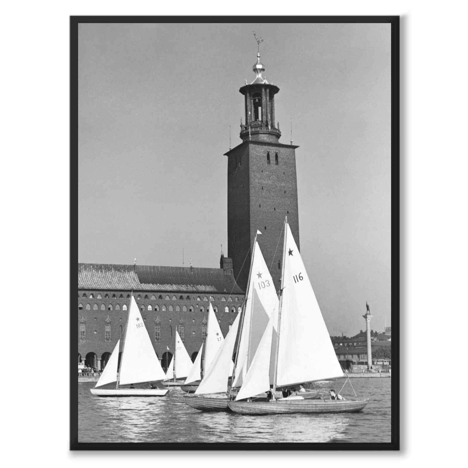 Stockholm City Hall 1938 as a historic photograph and poster from Historly – full image without white border