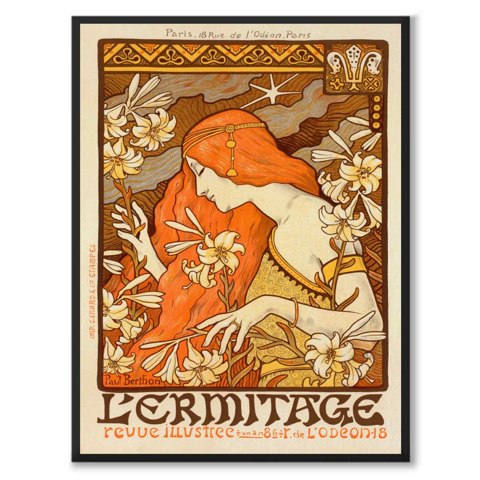 L'Ermitage as a vintage illustration and poster from Historly – full image without white border