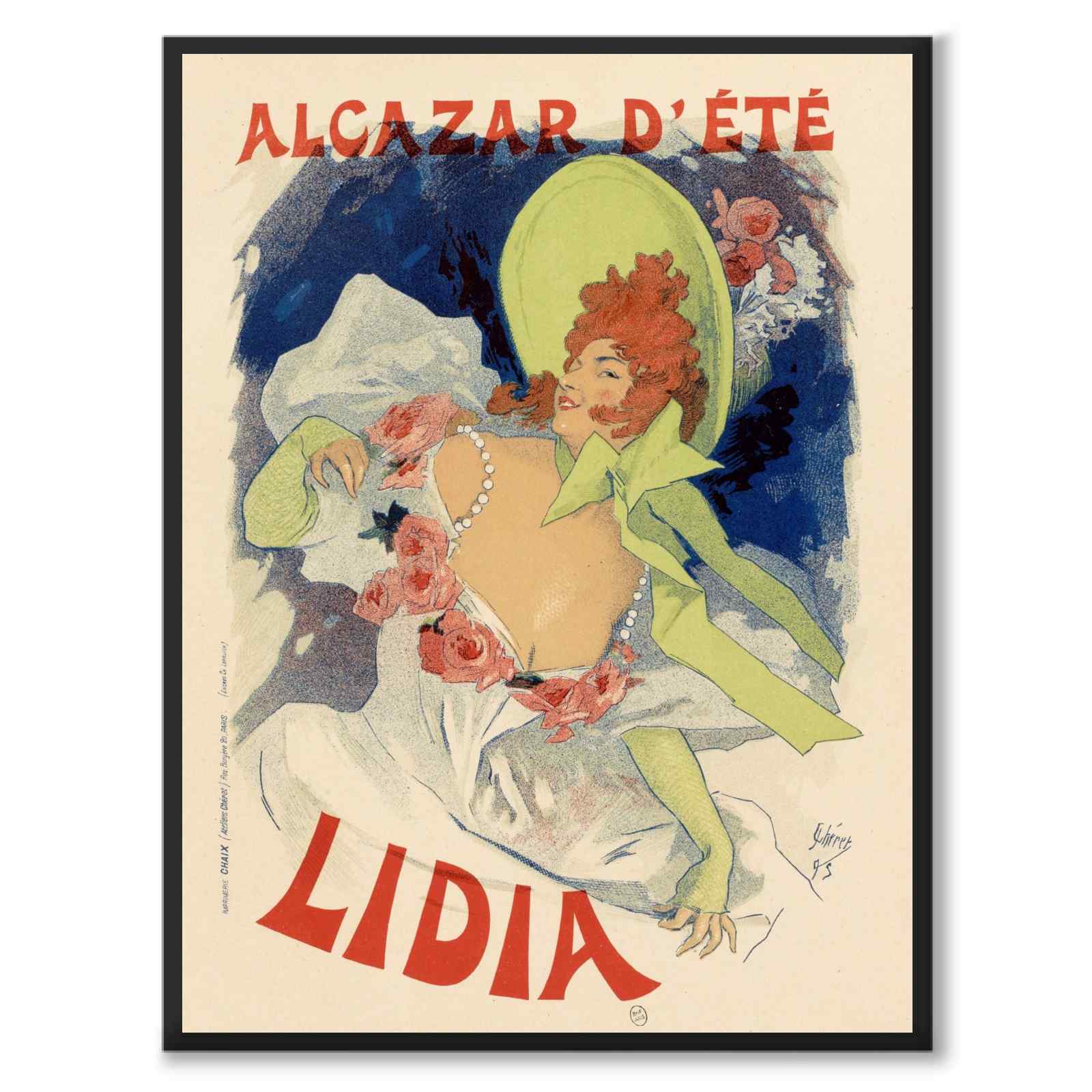 Alcazar d'Ete som vintageillustration och poster från Historly – helbild utan vit kant