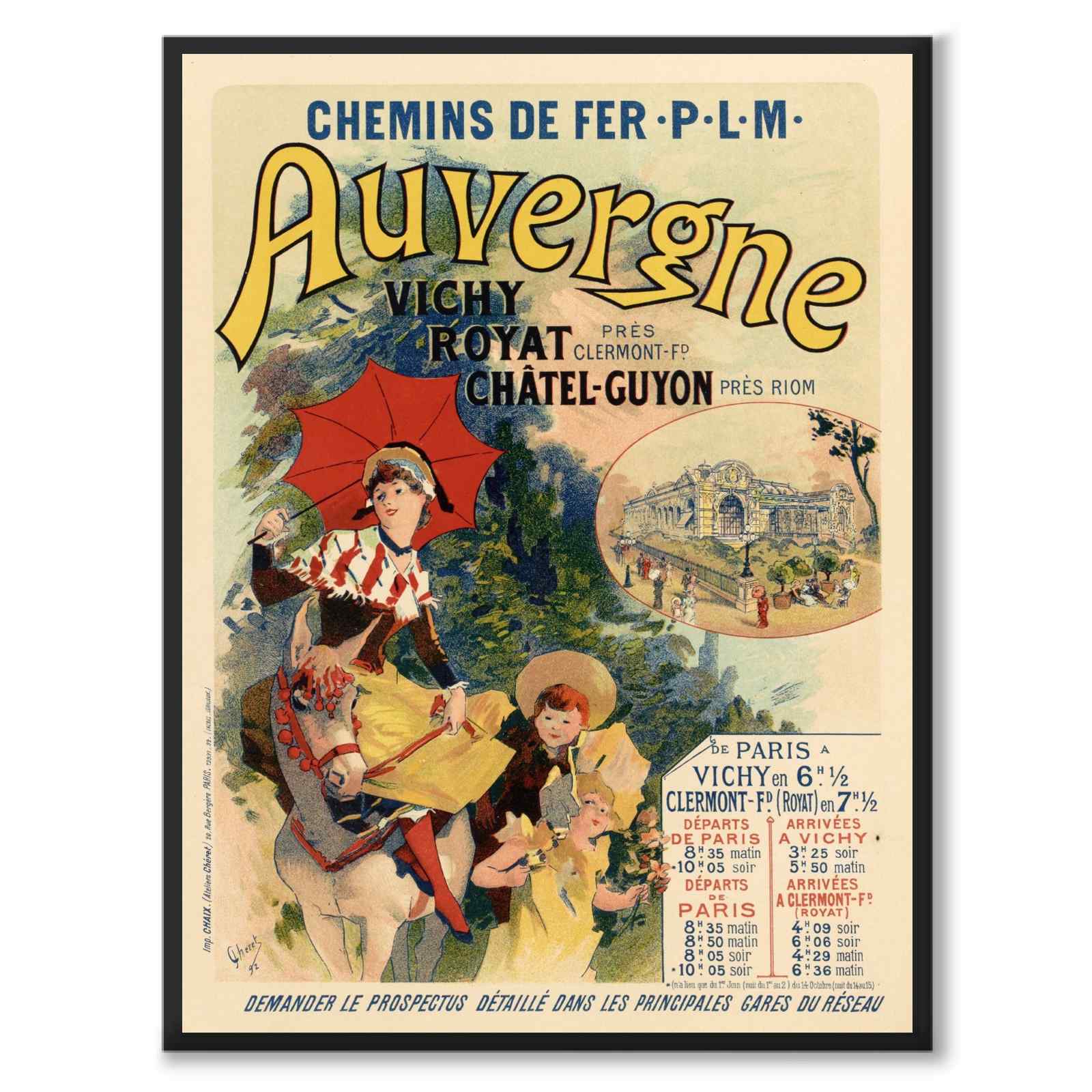 Auvergne as a vintage illustration and poster from Historly – full image without white border