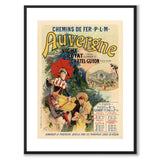 Auvergne as a vintage illustration and poster from Historly – with white border without title