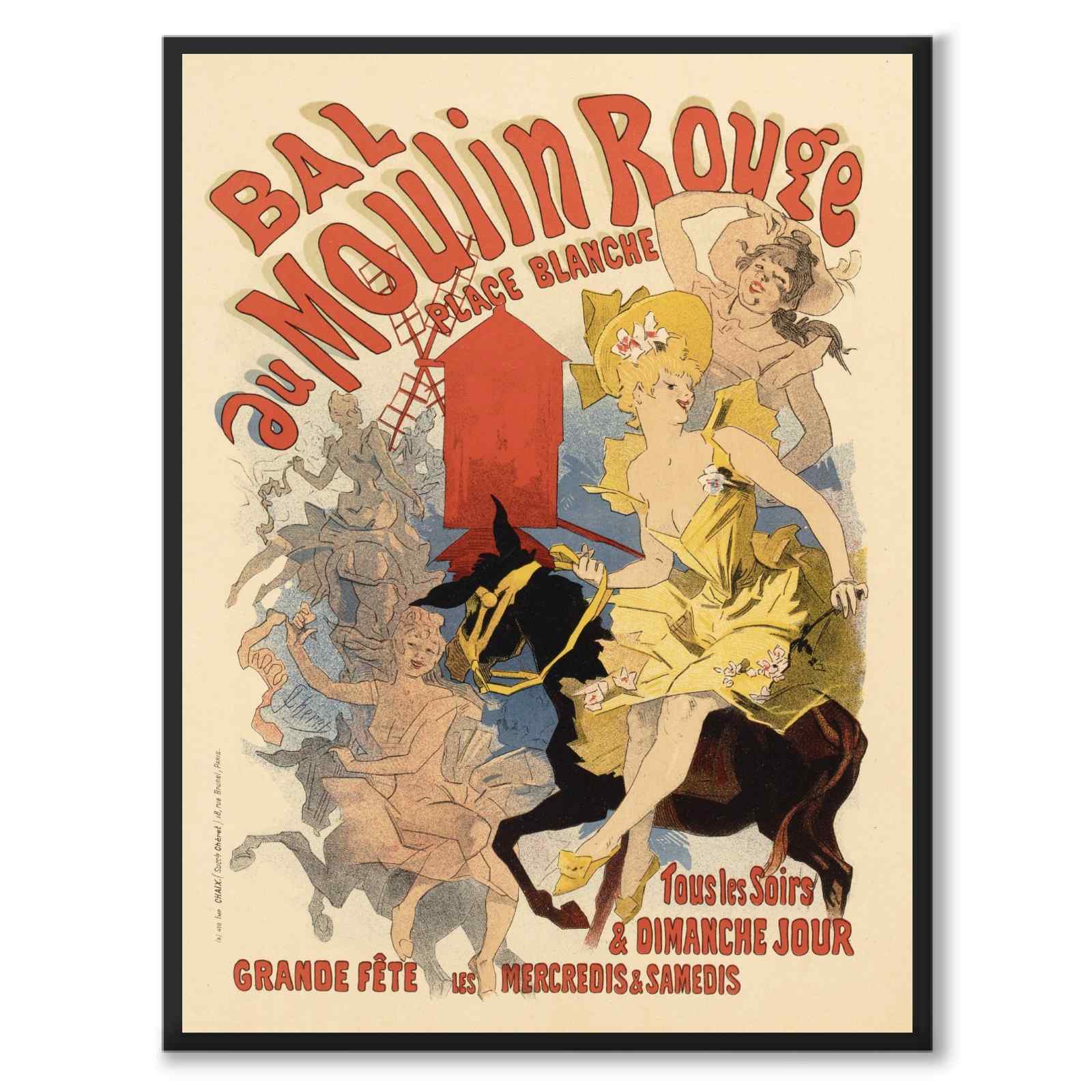 Moulin Rouge as a vintage illustration and poster from Historly – full image without white border