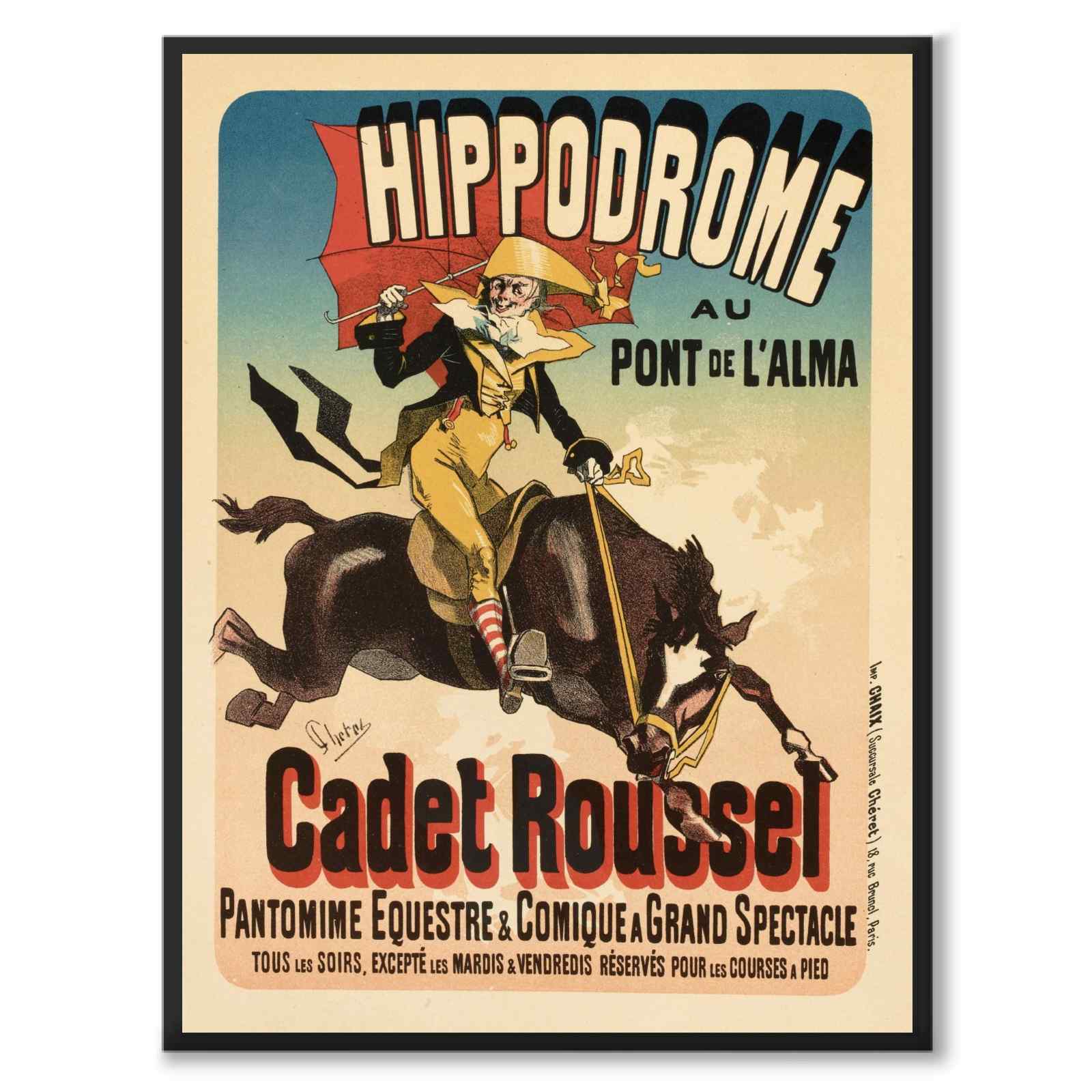 Hippodrome som vintageillustration och poster från Historly – helbild utan vit kant