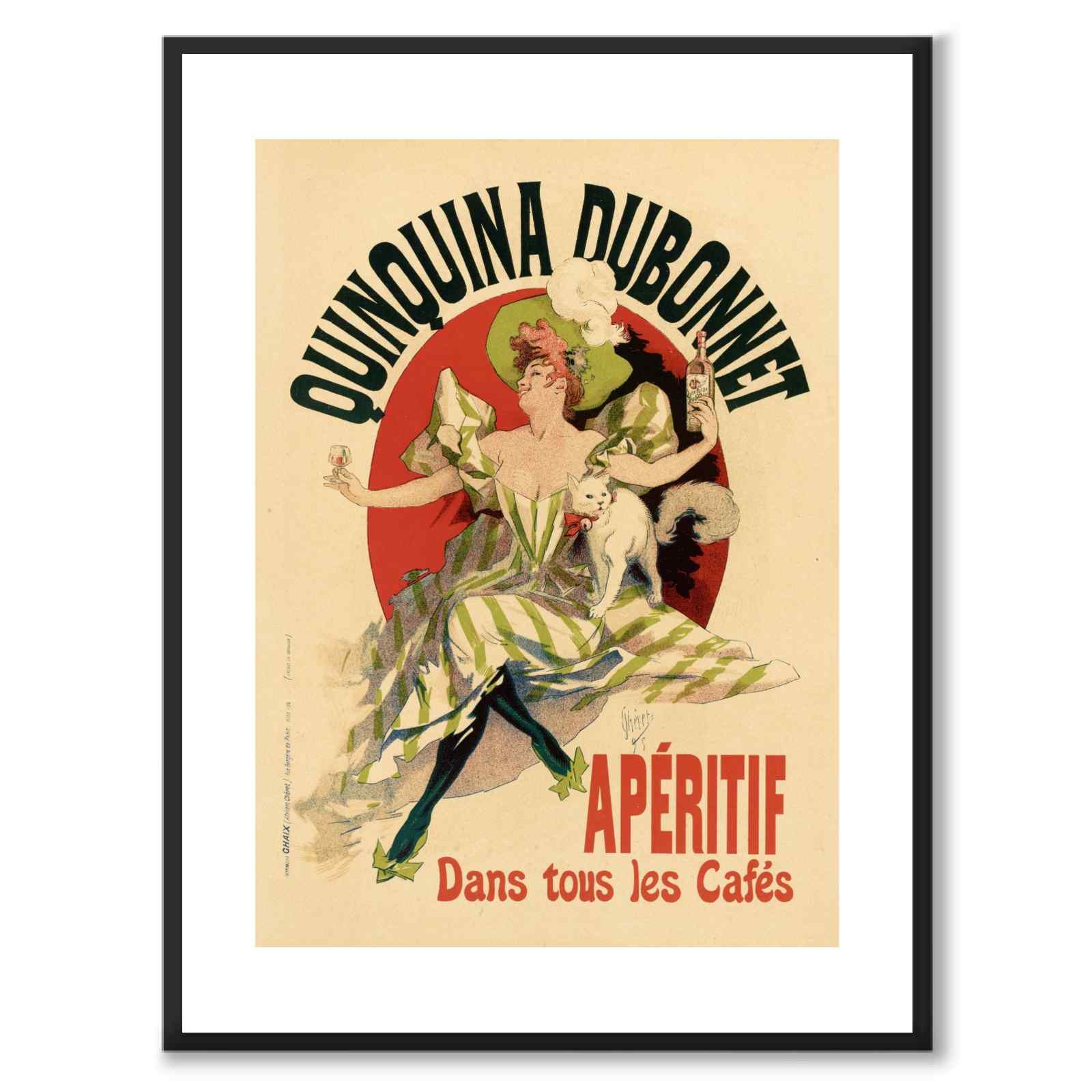 Quinquina Dubonnet as a vintage illustration and poster from Historly – with white border without title