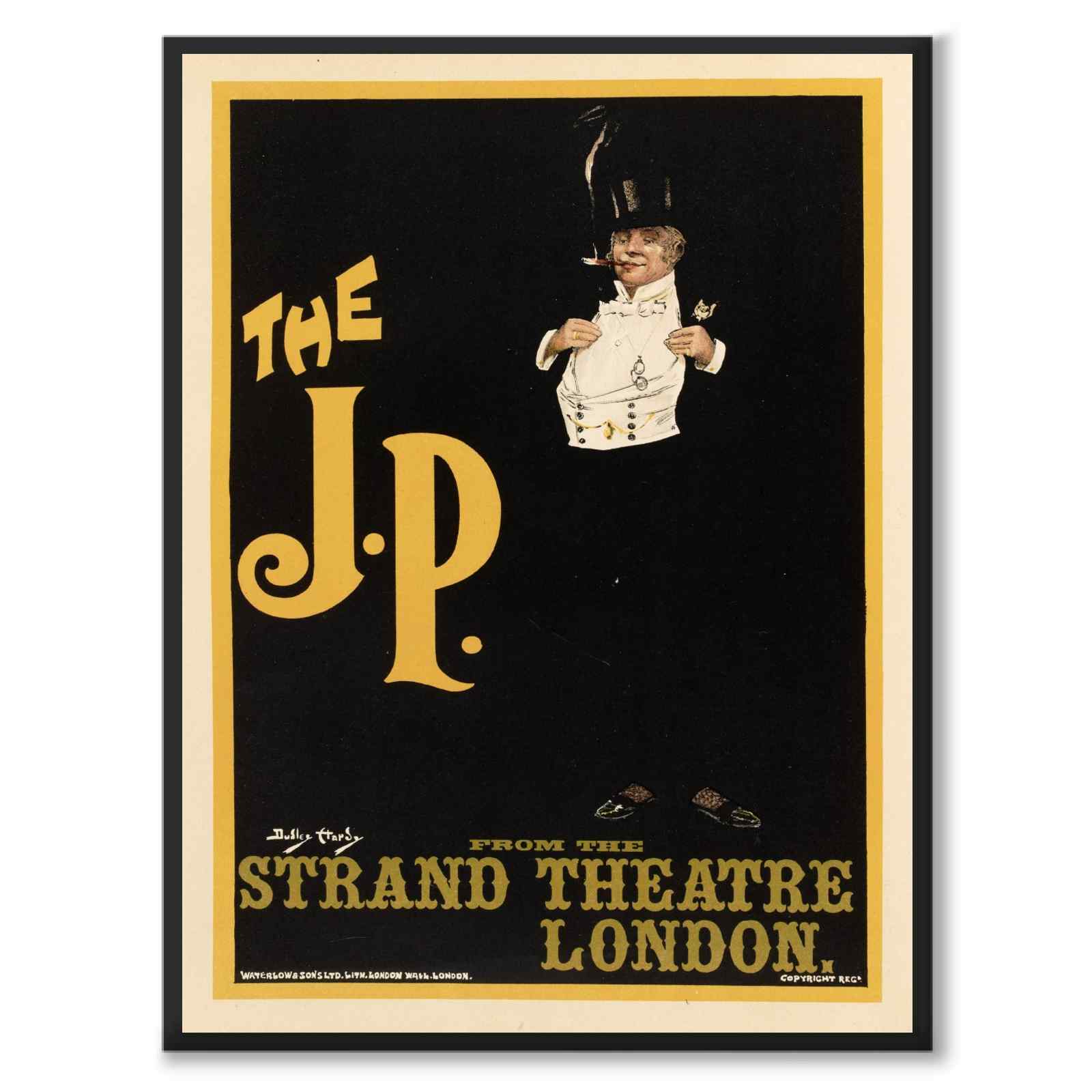 The J.P as a vintage illustration and poster from Historly – full image without white border
