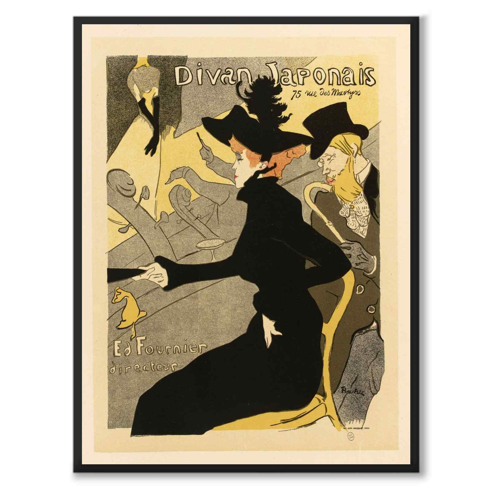 Divan Japonais as a vintage illustration and poster from Historly – full image without white border