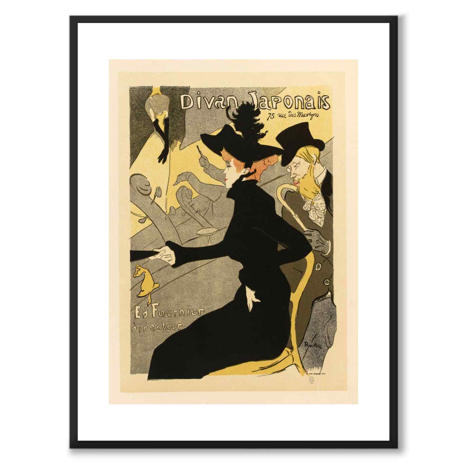Divan Japonais as a vintage illustration and poster from Historly – with white border without title