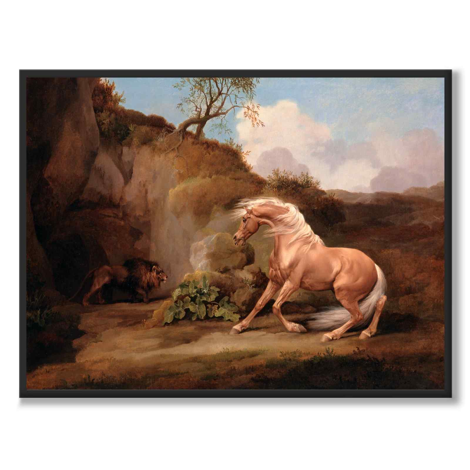 Horse Frightened by a Lion som konstposter från Historly – helbild utan vit kant
