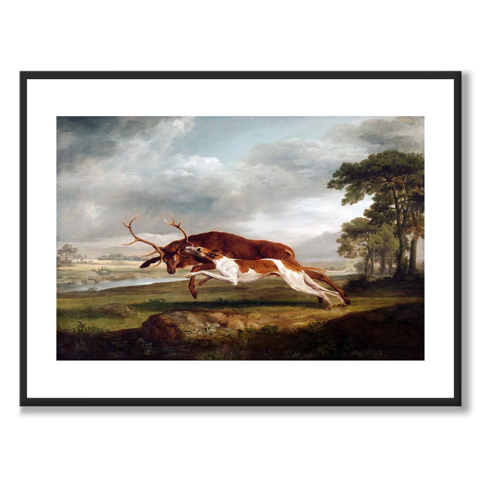 Hound Coursing a Stag som konstposter från Historly – med vit kant utan titel