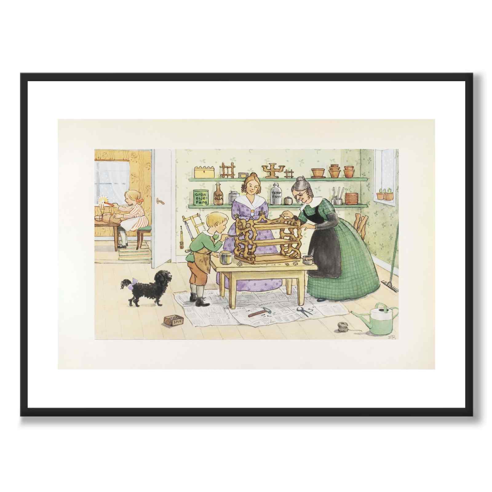 Petter and Lotta’s Christmas as a historic photograph and poster from Historly – with white border without title