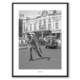 Nybroplan 1943 as a historic photograph and poster from Historly – with white border and title