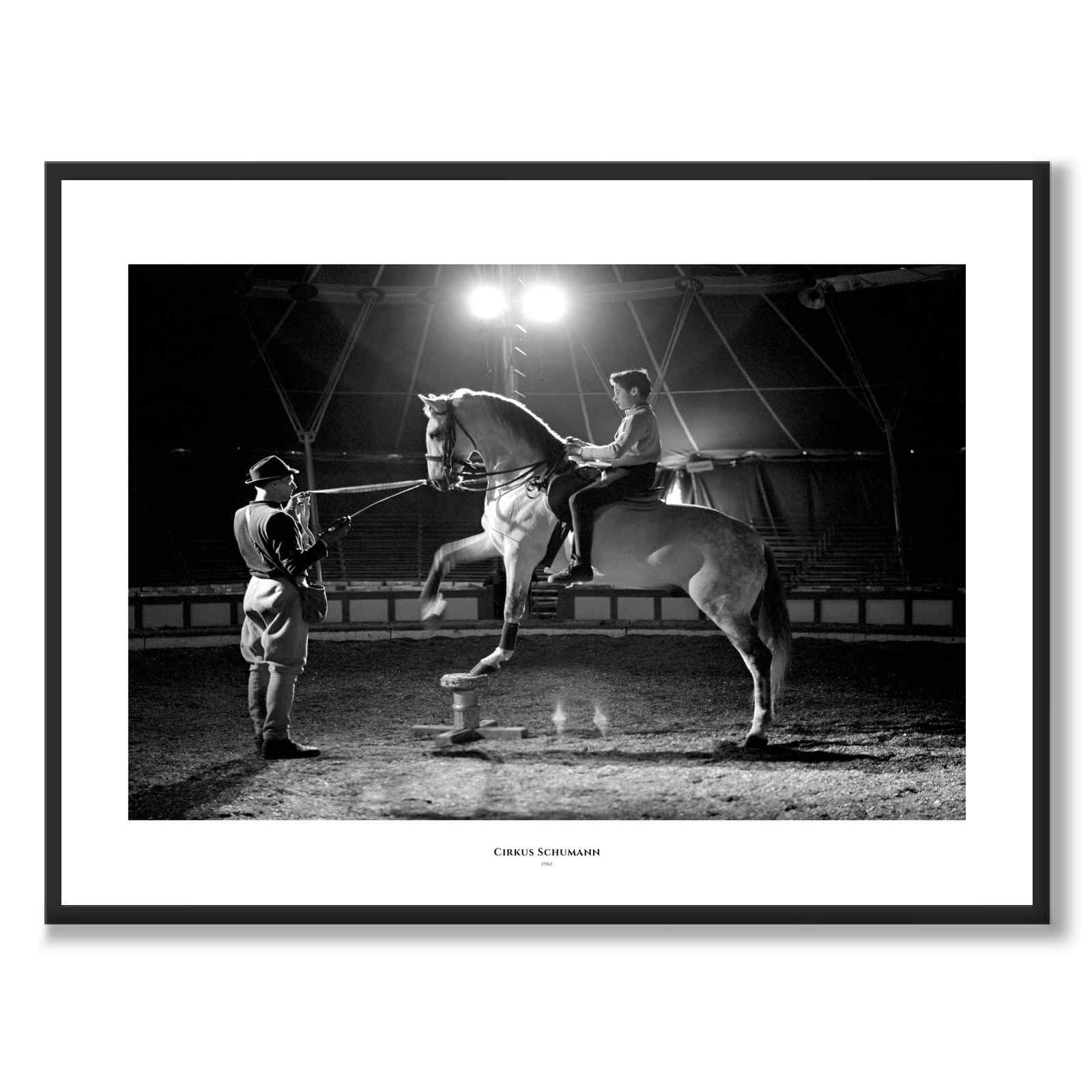 Circus Schumann as a historic photograph and poster from Historly – with white border and title