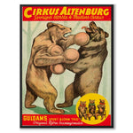 Cirkus Altenburg som vintageillustration och poster från Historly – helbild utan vit kant