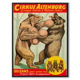 Cirkus Altenburg som vintageillustration och poster från Historly – helbild utan vit kant