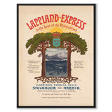 Lapland Express as a vintage illustration and poster from Historly – full image without white border