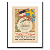 Nya rederiaktiebolaget Svea as a vintage illustration and poster from Historly – with white border without title