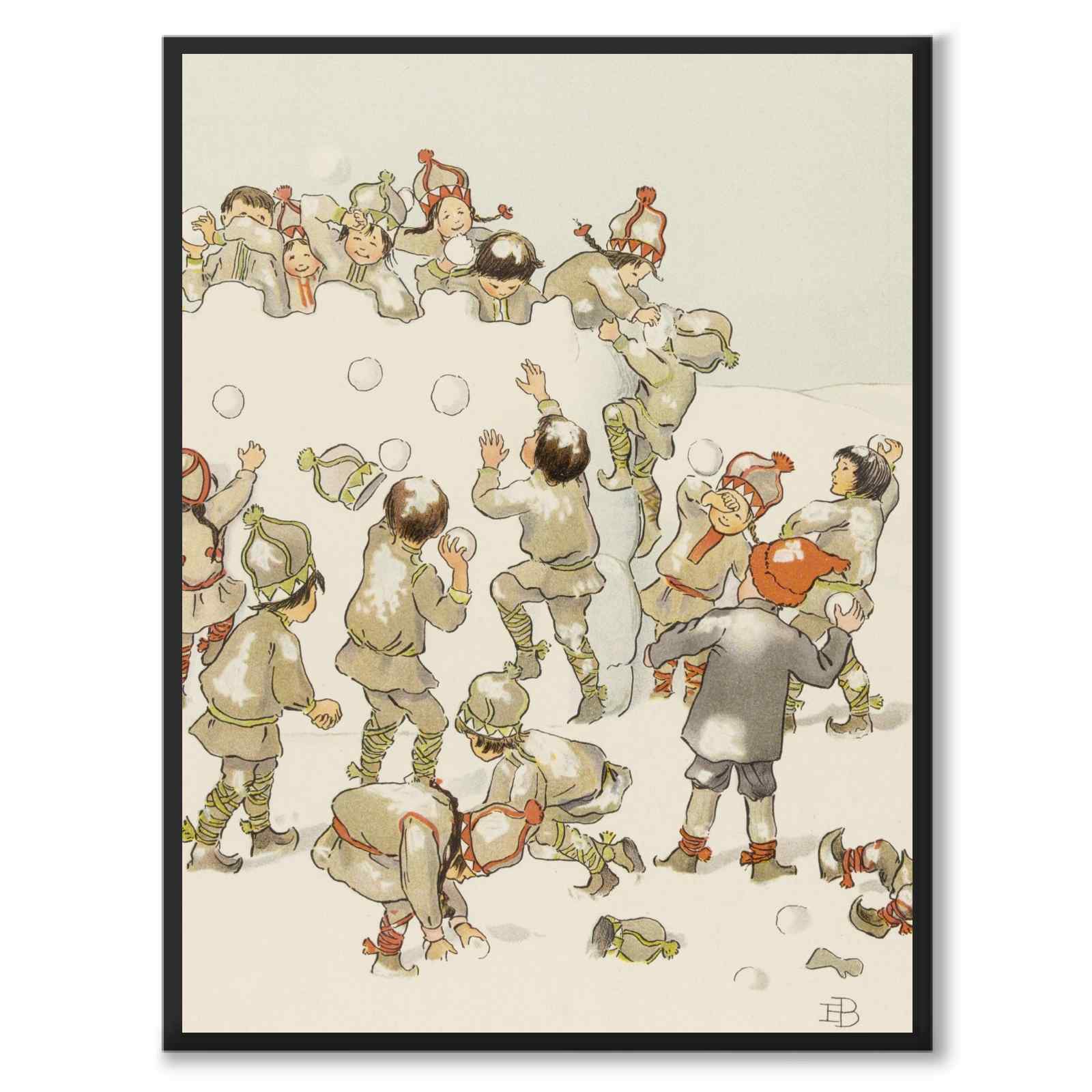 Olles Skidfärd som poster till barnrum från Historly – helbild utan vit kant – bild 3