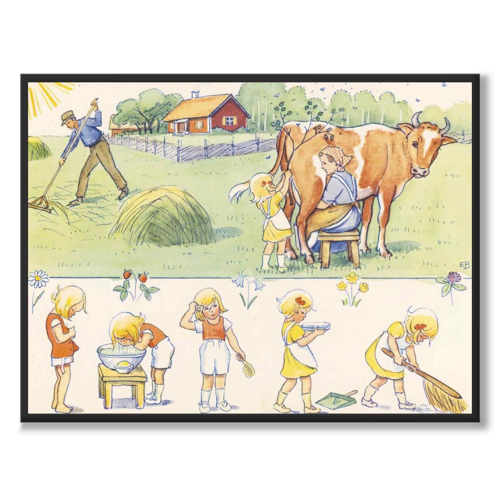 Duktiga Annika as a poster for a children's room from Historly – full image without white border – image 2