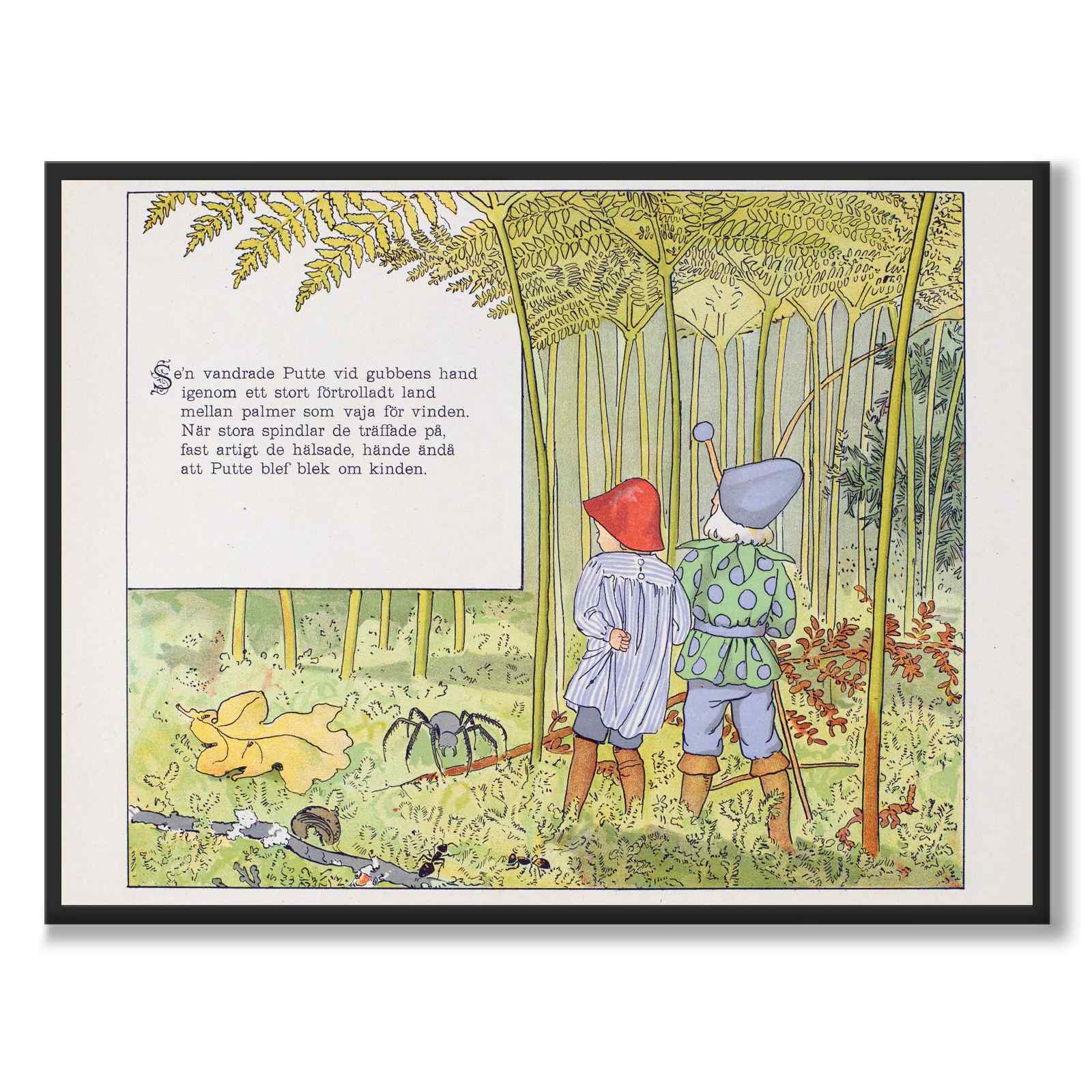Putte's Adventures in Blueberry Forest as a poster for a children's room from Historly – full image without white border – image 2