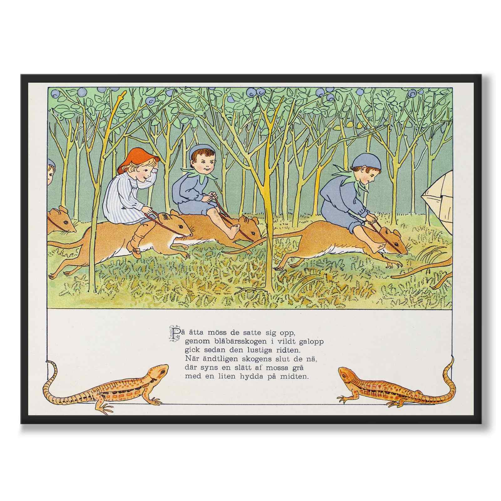Putte's Adventures in Blueberry Forest as a poster for a children's room from Historly – full image without white border – image 2