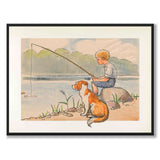 Hans Fishing as a poster for a children's room from Historly – full image without white border
