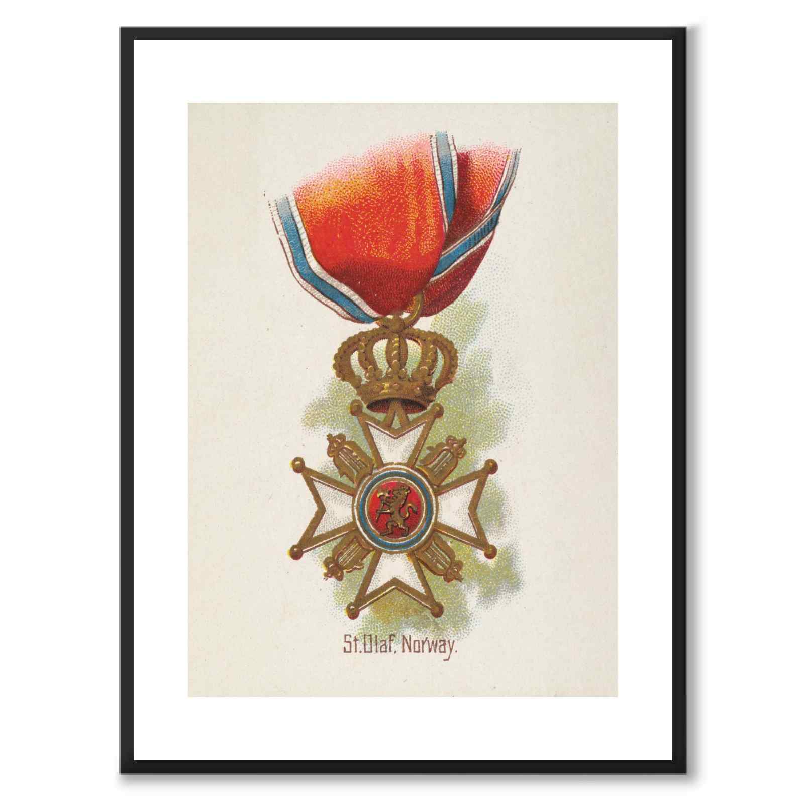 St. Olaf as a vintage illustration and poster from Historly – with white border without title