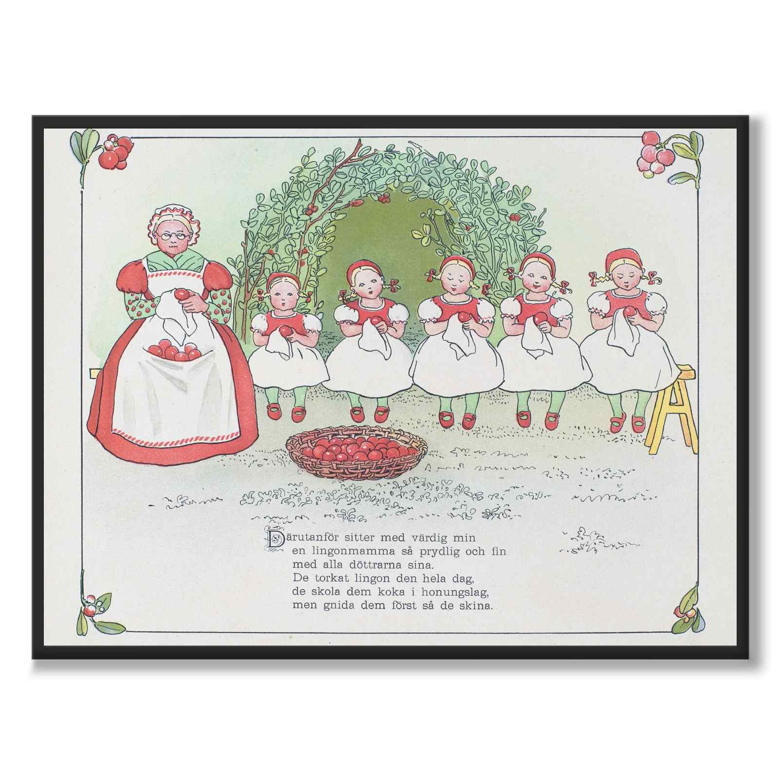 Putte's Adventures in Blueberry Forest as a poster for a children's room from Historly – full image without white border – image 2