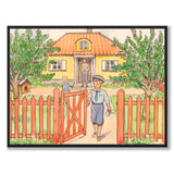 Det gula huset som poster till barnrum från Historly – helbild utan vit kant – bild 3