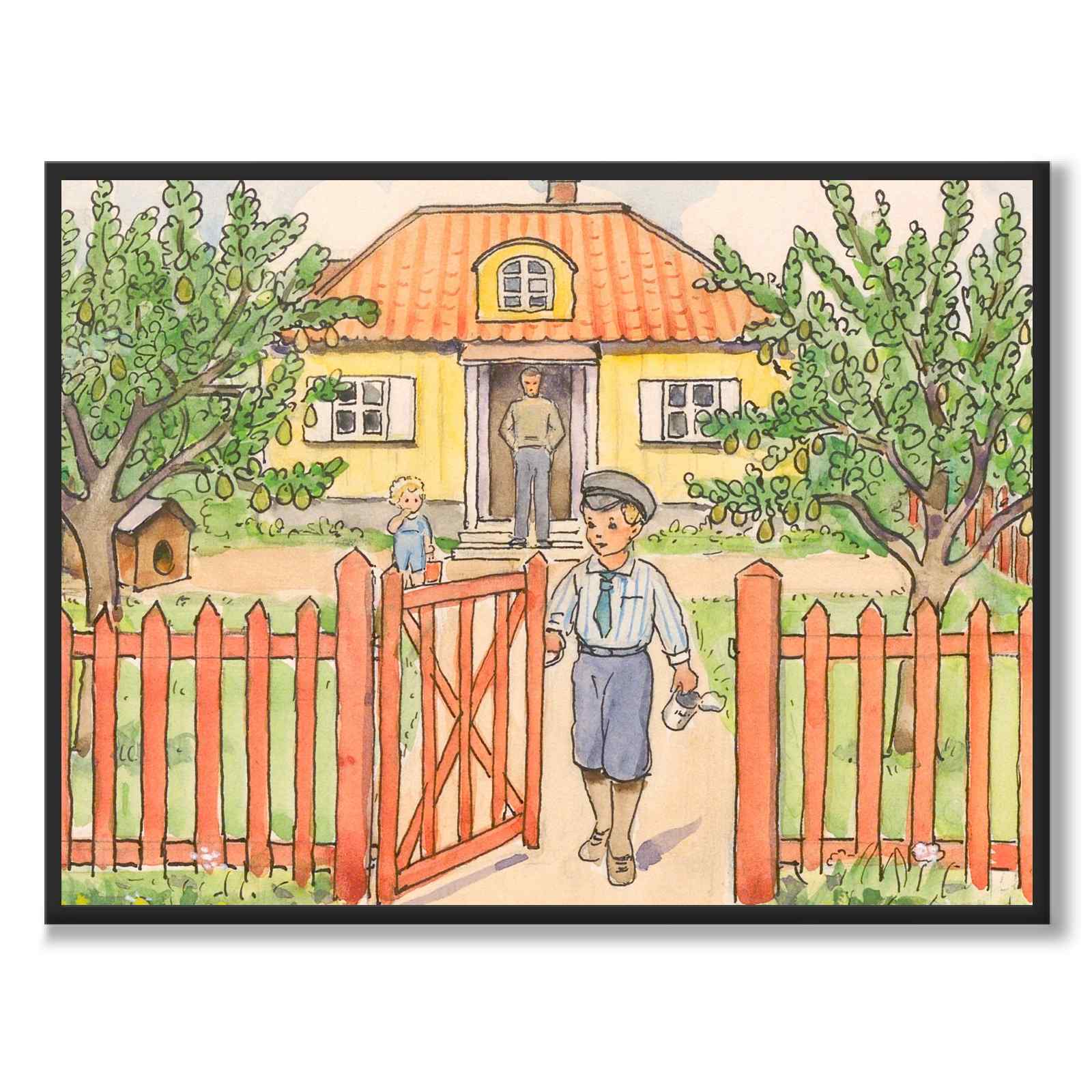 Det gula huset som poster till barnrum från Historly – helbild utan vit kant – bild 3