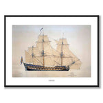 Ship of the Line by Jacob Hägg as an art poster from Historly – with white border and title