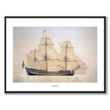 Ship of the Line by Jacob Hägg as an art poster from Historly – with white border and title