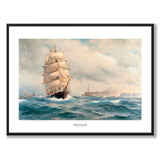 Three-Masted Barque by Jacob Hägg as an art poster from Historly – with white border and title
