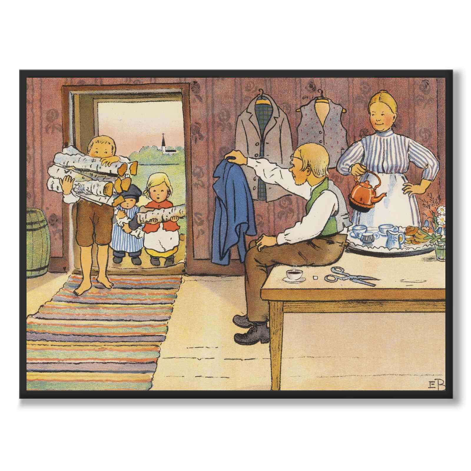 Pelles nya kläder som poster till barnrum från Historly – helbild utan vit kant – bild 3