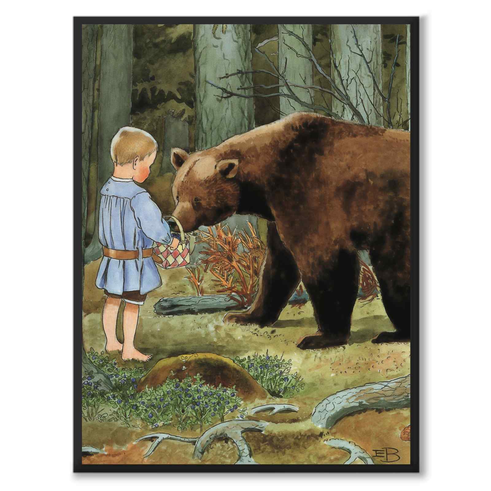 Mors Lilla Olle som poster till barnrum från Historly – helbild utan vit kant – bild 2